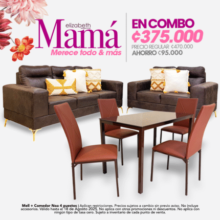 Mell + Comedor Noa de 4 puestos
